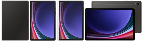Image of Samsung Galaxy Tab S9 RAM 8 GB, ROM 128 GB Expandable, S Pen in-Box, Wi-Fi + 5G Tablet, Gray with S9 Screen Protector, Transparent & S9 Notepaper Screen, White & S9 Book Cover Keyboard, Black