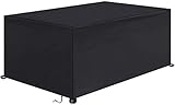 ★ 【Reißfest und Wind Resistenz】★ Am Rand der Möbelabdeckung befindet sich ein Kordelzug. Der untere Teil der Möbelabdeckung im Innenhof kann durch eine bewegliche Schnalle festgezogen werden. Ein doppelter Schutz verhindert, dass die Abdeckung vom Wind weggeblasen wird. Selbst in rauen Umgebungen können Ihre Terrassenmöbel Es kann auch schlechtem Wetter sicher standhalten und es sauber und trocken halten.