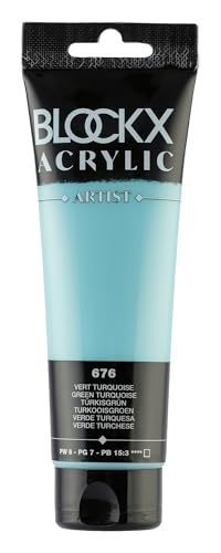 Blockx 60676BXC Acrílico fino opaco y satinado- Verde turquesa PW 6/PG 7/PB 15:3-120ml