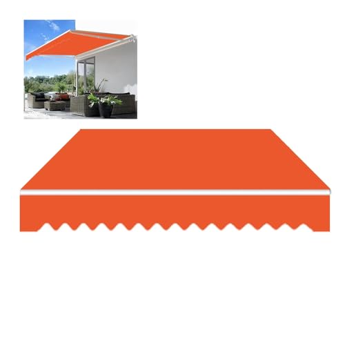 Toldo para exteriores para puerta de patio, ventana, cenefa frontal, toldo retráctil manual con tela de poliéster de 280 g, varias opciones de tamaño, color naranja, 13 x 6.5 pies