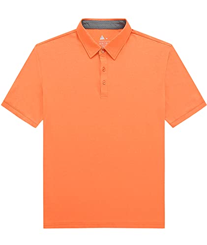 Zity Mens Polo Shirt Short Sleeve Sports Golf Tennis T-Shirt 169-Orange-Xl #TOP3