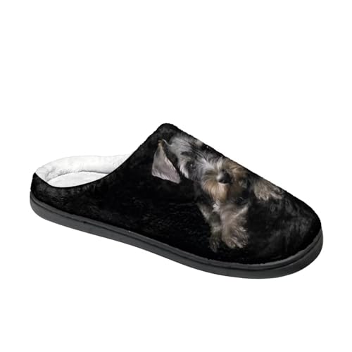 Comfy Fuzzy House Slippers for Women Men, Closed Toe Flat Plush Cotton Slippers Home Shoes Soft Non-Slip Rubber Sole Scuff Slippers for Indoor & Outdoor4