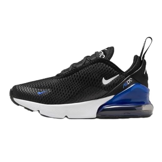 Nike Air Max 270 Little Kids' Shoe (HF0097-001, Black/Racer Blue/Dark Grey/White) Size 1