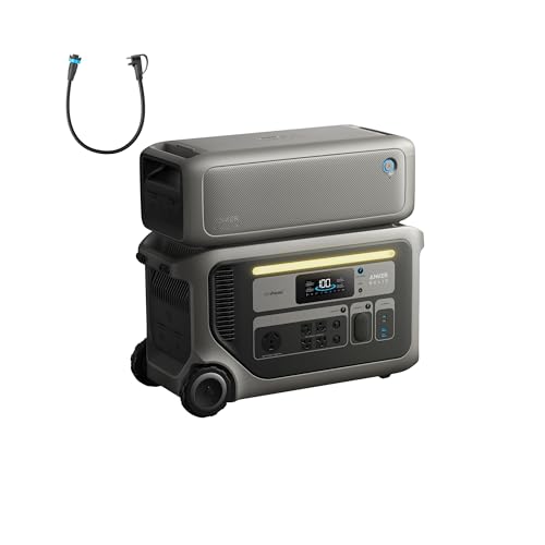 Anker SOLIX F3000 Portable Power Station with Expansion Battery, 3,072Wh, 6,000W Recharging, Solar Generators for Home Use, Expandable to 24kWh, For O