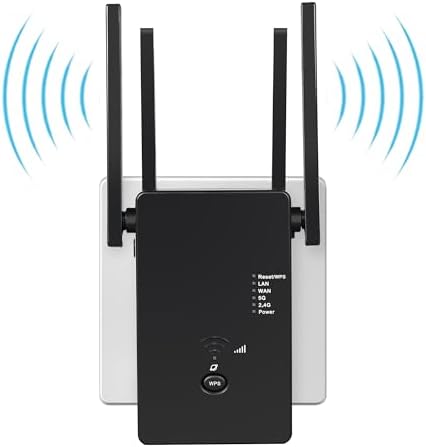 WiFi Repeater 1200 Mbit/s - Dual-Band WLAN Verstärker Mit 4 Antennen Für Stabiles Internet In Jedem Raum