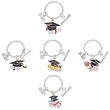 BESPORTBLE 5 Stück Pack Schlüsselanhänger Absolventenhut aus Zinklegierung Silberfarbener Abschluss Schmuck Erinnerungsgeschenk für Schulabschluss und Party