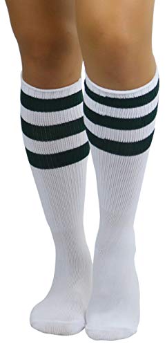 Image of ToBeInStyle Women's Premium Below Knee Athletic Socks w /Contrasting Wide Stripes