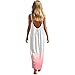 Girls Open Back Gradient Cami Maxi Dress Spaghetti Strap Summer Loose Sleeveless Vacation Sundress for 5-14 Years