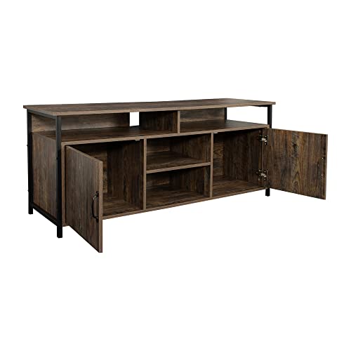 Royard Oaktree Led Tv Stand For Tvs Up To 55 Inches Wood Entertainment Center With Doors And Storage Shelves Modern Tv Cabinet Table Media Console For Living Room Bedroom, Espresso #TOP2