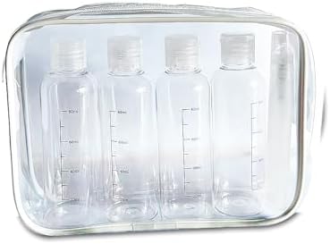 Neceser de Viaje con Botellas Vacía,4 PCS Botes de 100ml & Botell...