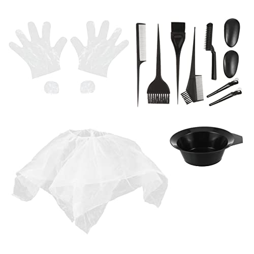 SOESFOUFU Hair Coloring Kit 11pc Tool Set Bowl Brush Gloves Dye Applicator for Home Use