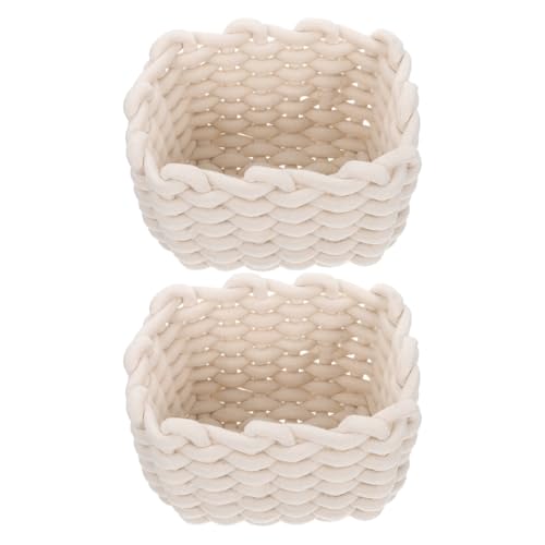 Panier de rangement tressé avec structure souple antichoc lot de 2 - 4