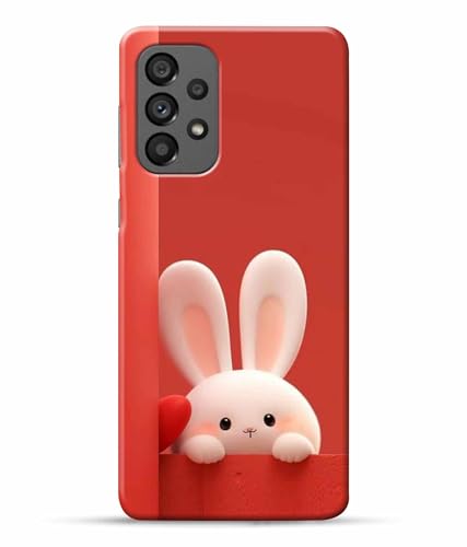 Image of Printed Hard Back Case Cover & Compatible for Samsung Galaxy A73 5G / Samsung A73 5G | Rabbit Painting Art (Multicolor) - D1202
