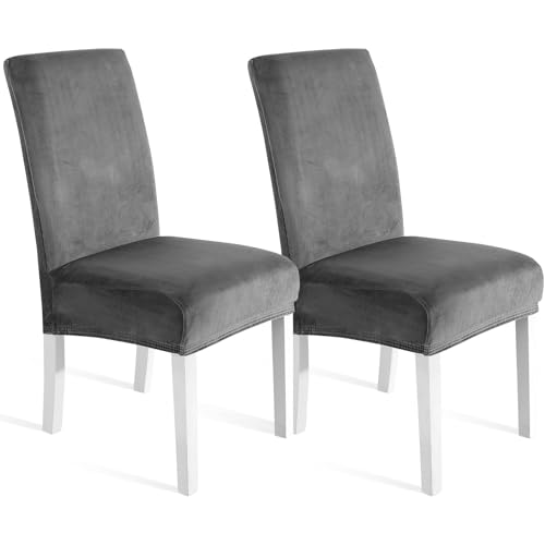 Ystyle Housse de Chaise Velours 2 Pièces, Housse de Chaise Salle à Manger Élastique, Universel Couvre Chaise Extensible, Protection Chaise Lavable, pour Restaurant...