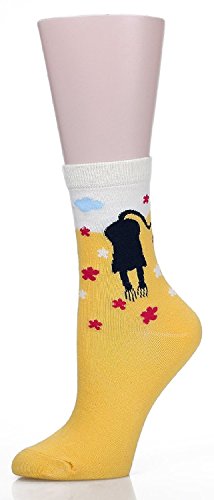 Cute Cat Design Women's Casual Comfortable Cotton Crew Socks - 5 Pack2