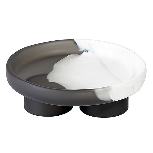 Santa Barbara Design Studio Serving Tray Footed Resin Serveware Dish, 7.25" x 2.25", Charcoal & White by Santa Barbara Design Studio - Used condition - US$12.42