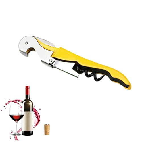 BOJIDO ワインオープナー ソムリエナイフ 56グラム 栓抜き コルク抜き お酒 プロ 多機能 携帯便利 使いやすい(イエロー)