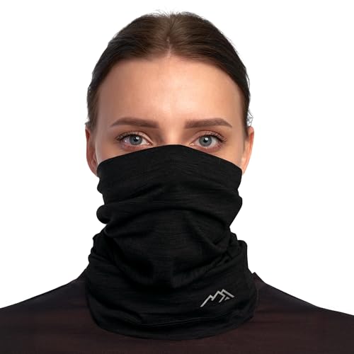Image of Merino Wool Sun & Wind-proof Neck Gaiter 17.5um - Breathable Multi-Use Face Covering - Neck Warmer & Ski Mask for Women, Men