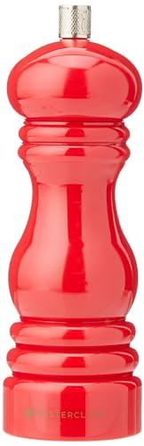 Masterclass Moulin à Poivre Ou à Sel avec Capuchon Interchangeable, Plastique, Rouge, 17 cm