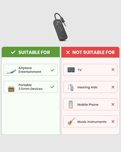 Avantree Relay – Airplane Bluetooth Adapter for 2 AirPods or Headphones | Future-Proof Firmware Upgradable, Qualcomm aptX Adaptive, 25H Battery, 3.5mm AUX Transmitter for Flight Travel & Gym - Image 4