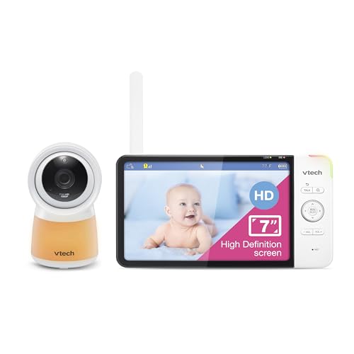 VTech RM7754HD Smart Wi-Fi Video Baby Monitor with 7” Display and 1080p HD Camera, Built-in Night Light & 1 Camera, White