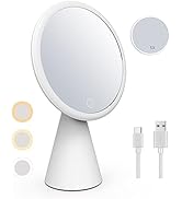 Lighted Makeup Mirror 8" Rechargeable Vanity Mirror 1X/5X Magnifying Mirror,58 Led Lights,3 Light...