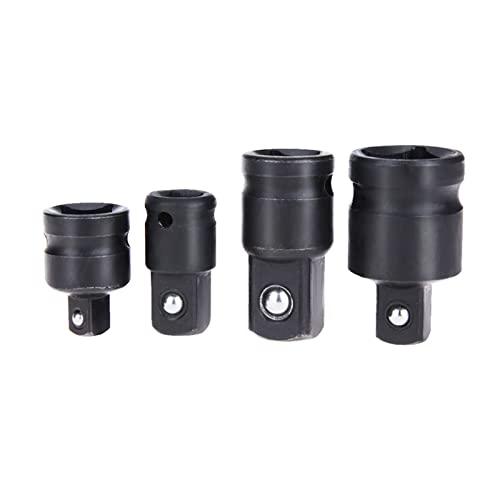 NZBZTANNAP Juego de 4 llaves de carraca de 1/4 3/8 1/2 1/2, convertidor reductor de accionamiento, proceso de electroforesis, herramientas ennegrecidas, zócalos