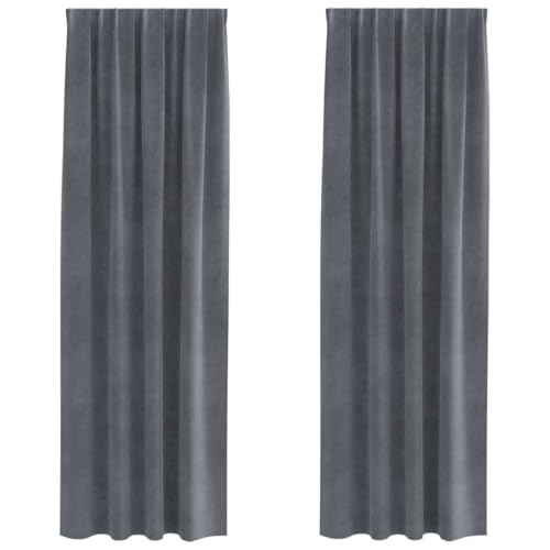 vidaXL Super Light Grey Pinch Pleat Curtains 140 X 225cm Filtration Modern Drapes For Living Room And Bedroom Indoor With Stitched Ribbons Easy Care Polyester Fabric Window Treatments Semi-Transparent