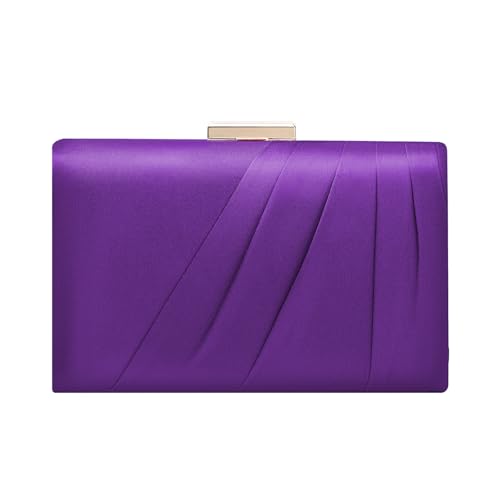 Image of Pleated Satin Clutch Purse For Women Wedding Bridal Clutch Bag Prom Party Clutch