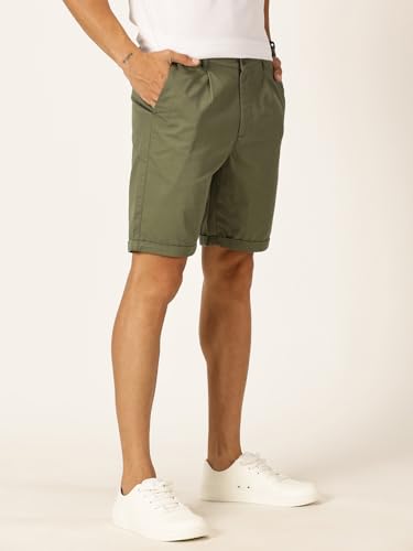 Image of Thomas Scott Men's | Solid | Mid Rise | Light Weight | 100% Cotton | Casual | Chino | Shorts for Men