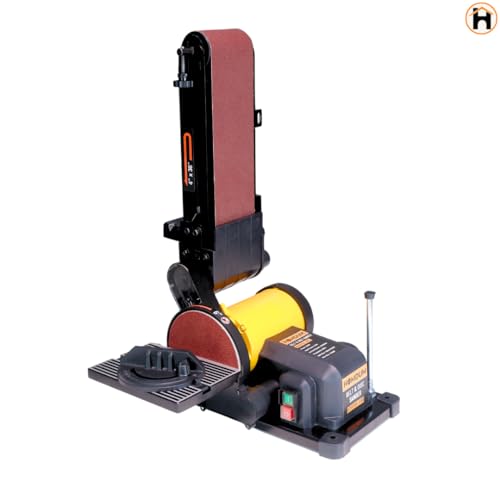 Image of Homdum 6-Inch Electric Belt & Disc Sander | 500W Bench Grinder Polisher | 2980RPM Metal Sanding Machine | Multipurpose Grinding Tool for Wood, Metal, Workshop & DIY