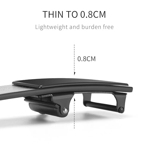 Men's Black Leather Ratchet Belt, 1.25 inch Casual Dress Belt for Jeans with Adjustable Automatic Slide Buckle3