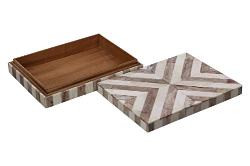 Handicrafts Home Chevron Pattern Brown White Jewelry Organizer And Storage Box For Women Girls Gift Wrap Boxes 8X5X1.5 #TOP2