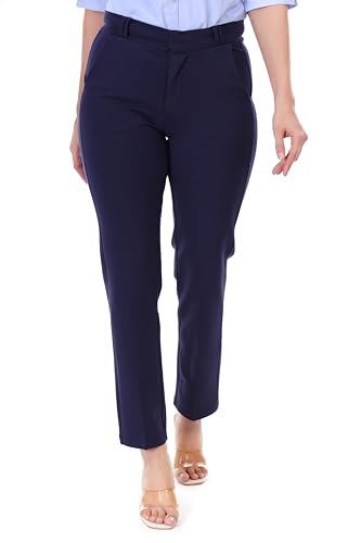Image of modny Formal Trousers for Women Premium Polycotton, Regular Fit, Straight Pant for Girls | Ideal for Office, College & Professional Wear