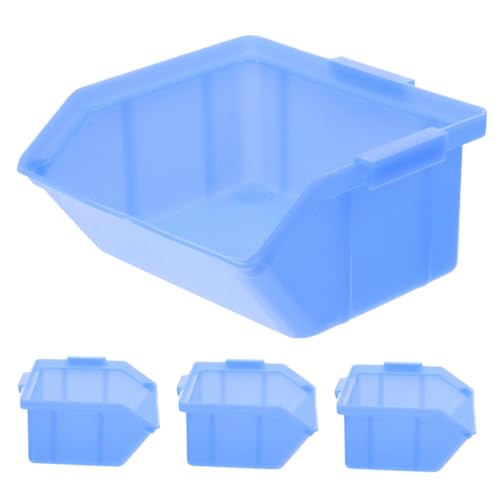 DIYEAH Bacs De Rangement en Plastique Empilables Bleus 95x100x50mm Certifiés, Boîte De Tri Modulable Murale pour Pièces Détachées Et Composants, Lot De 4 Unités pour Usage Entrepôt Et Atelier