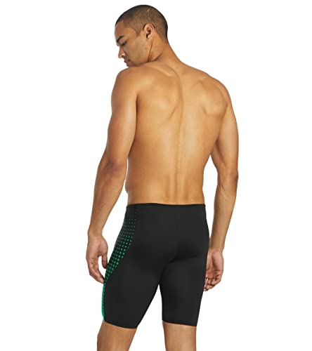 Sporti Molecule Piped Splice Jammer Swimsuit - Green/Black - 38 #TOP2