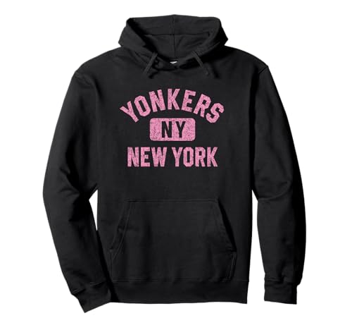Yonkers NY Gym Pink Distressed Pullover Hoodie