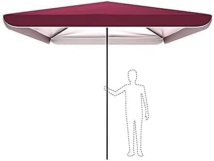 Commercial Rainproof Parasol Two-in-one Patio Umbrella Outdoor Garden Umbrella Large Square Beach Umbrella Suitable For Swimming Pool Shops 3x3 M (Wine Red)