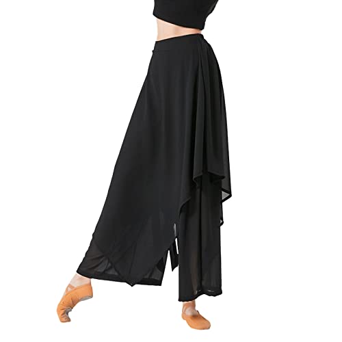 2025 Pantalones casuales para mujer Pantalones de baile clásicos Pantalones largos de pierna ancha Gimnasia Ejercicios de Entrenamiento de Baile Pantalones de pierna ancha Mujeres Negras 46, Negro