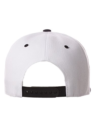 Image of I&W Hatgear Classic Snapback Hat Custom A to Z Initial Raised Letters, Black Cap White Black