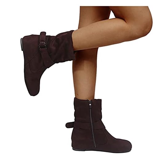 Dasongff bottines femme bottines plates femme bottines à enfiler femme bottes western bottes de travail bottes Chelsea bottines Chukka bottines courtes bottes cheville avec boucles