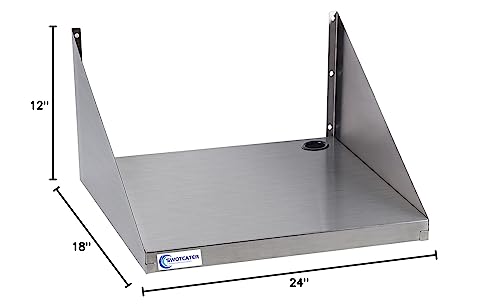 stainless steel microwave shelf 1834x2434 200 lb heavy duty metal appliance wall mount floating shelving commercial microwave rack for kitchen restaurant and hotel