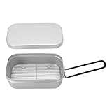 BildeeMait Kit de aluminio para acampar con estante para vapor, ligero al aire libre, caja de cena para pícnics de supervivencia, 160 x 90 x 60 mm