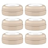 Maymom Screw Lids Aka Travel Caps with Rewritable Sealing Disc Compatible with Avent, Maymom Wide Mouth Bottles; Cap Replace Avent Natural Bottle Sealing Ring and Sealing Disc, 6pcs. (Khaki)