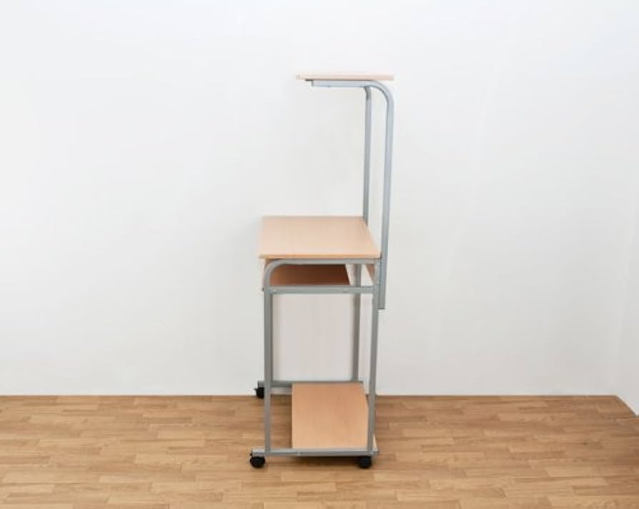 パイプデスク　棚付き（used) 棚付きPCデスク(パソコンデスク) スチールパイプ脚 幅60cm