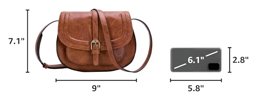 Image of AFKOMST Crossbody Bags for Women,Small Saddle Purse and Boho Cross Body Handbags,Vegan Leather