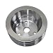 For SBC SMALL BLOCK CHEVY Polished Triple Groove Long Water Pump LWP Crank Pulley