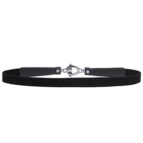 Womens 0.8" Width Skinny Elastic Waist Belt Stretch Cinch Belt Thin Belt2