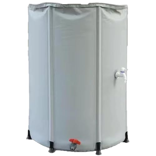 Genérico Barril de Lluvia Plegable con Soporte y Grifo. Kit de recolección de Agua de Lluvia para jardín. Sistema de Almacenamiento Que Ahorra Espacio para Jardines. Tanque de Almacenamiento de Agua