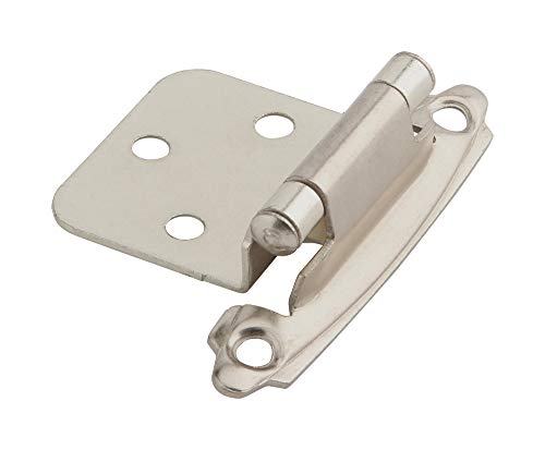 Silverline 6 Pairs Self Closing Cabinet Hinges Face Mount, for Variable Overlay Kitchen Door, Brushed Satin Nickel